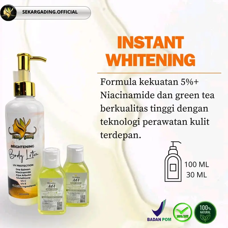BODY LOTION 100g. SEKARGADING WHITENING//PEMUTIH BADAN. Mencerahkan Melembutkan 2