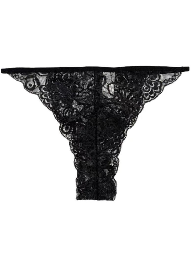 Product Introduction of Men's Floral Lace Sheer Sexy Thong, Breathable Comfortable Scallop Trim Underwear for Daily Wear, Men's Underwear for All Seasons 9