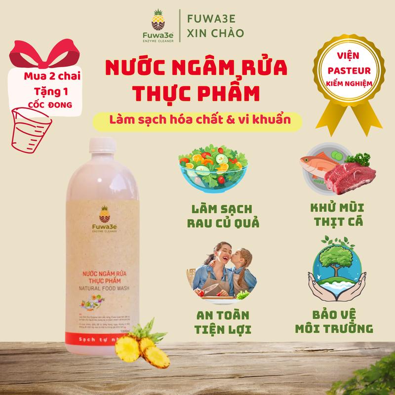 HOT Nước Ngâm Rửa Thực Phẩm Fuwa3e Rửa Rau Củ Quả Thịt Cá Làm Sạch Tồn Dư Hóa Chất Vi Khuẩn