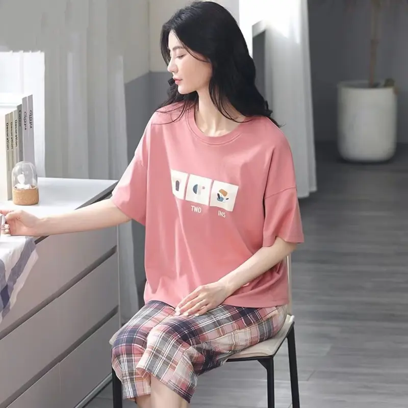 Đồ Ngủ Nữ, Phong Cách Nhật Bản Hoạt Hình, Dễ Thương, Ngắn Tay, Cỡ Lớn Women Áo 7