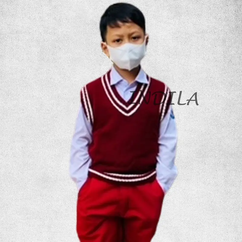 Rompi Sweater Rajut Sekolah untuk usia 2-12 Tahun dari TK-SD-SMP | Bisa COD Anak Bordir 1