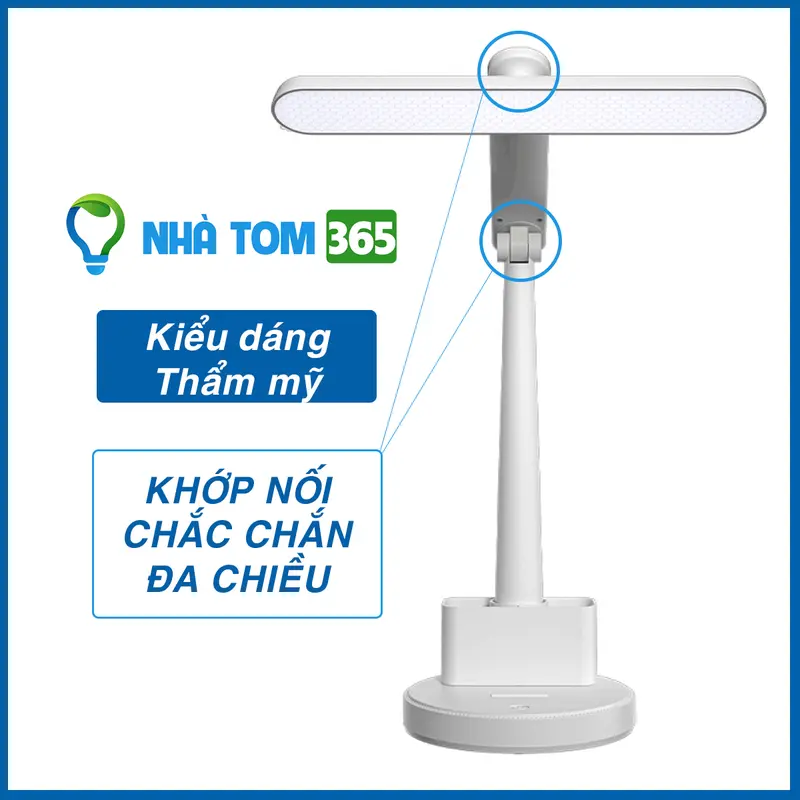 Đèn bàn đọc sách chống cận cao cấp, Đèn Học Sạc Tích Điện Chống Cận Thị Điều Chỉnh Độ Sáng Gấp Gọn Tiêu chuẩn Nhatom365 đènhọc 3