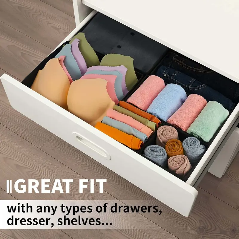 Drawer Organizer, 12pcs/set Foldable Clothes Storage Box, Underwear Storage Box, Socks Storage Box, Home Organizer for Bedroom 2