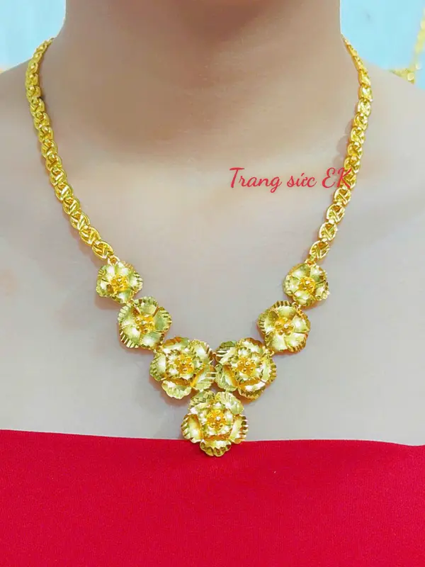 Dây chuyền cưới hoa mai chuẩn màu 24.k cao cấp k022 2