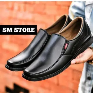 SEPATU PANTOFEL PRIA PANTOFEL KANTOR HITAM KULIT TERBARU Kerja