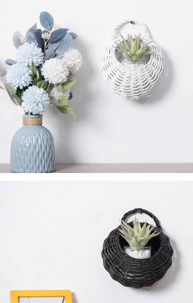 Product Introduction of Rattan Flower Basket Willow Wall Hanging Flower Pot Creative Hand Woven Hanging Flower Basket Storage Basket Succulent Wall Hanging Flower Pot Organiser 2