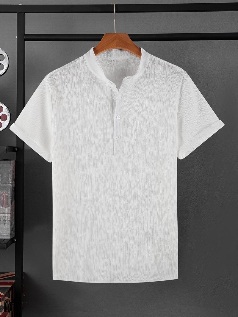 Product Introduction of Men's Solid Color Polo Shirt, Regular Fit Casual Short Sleeve Top for Summer, Fashion Men's Clothes for Daily Wear 2