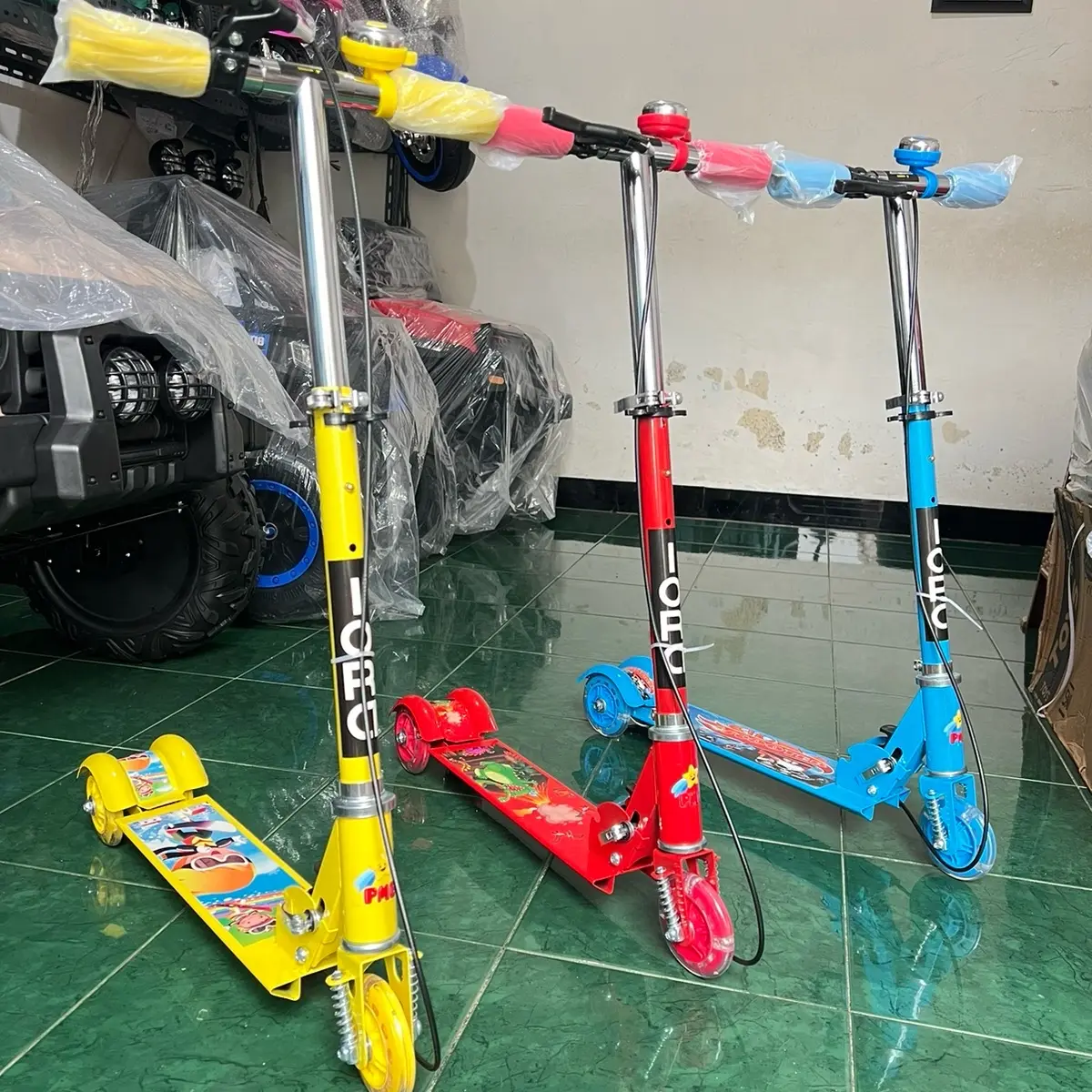 Skuter anak ada rem dan roda lampu pmb