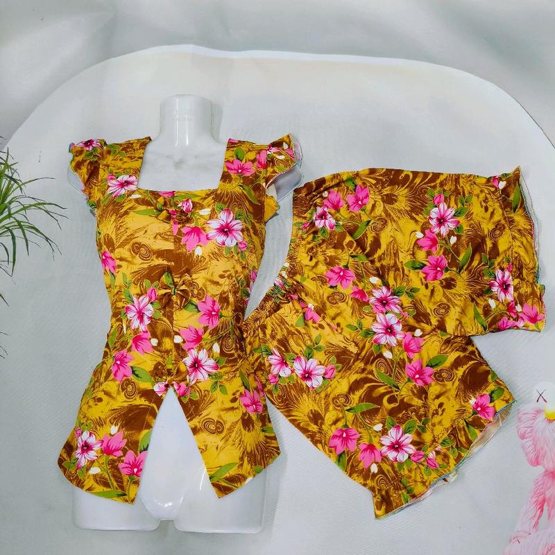 MA12. mẫu bo đùi quần bèo cổ vuông tay cánh tiên phối nơ sezix 1.2.3.4.5 chất lieu thung aty có độ giãn tốt 45kg -75kg vừa 4
