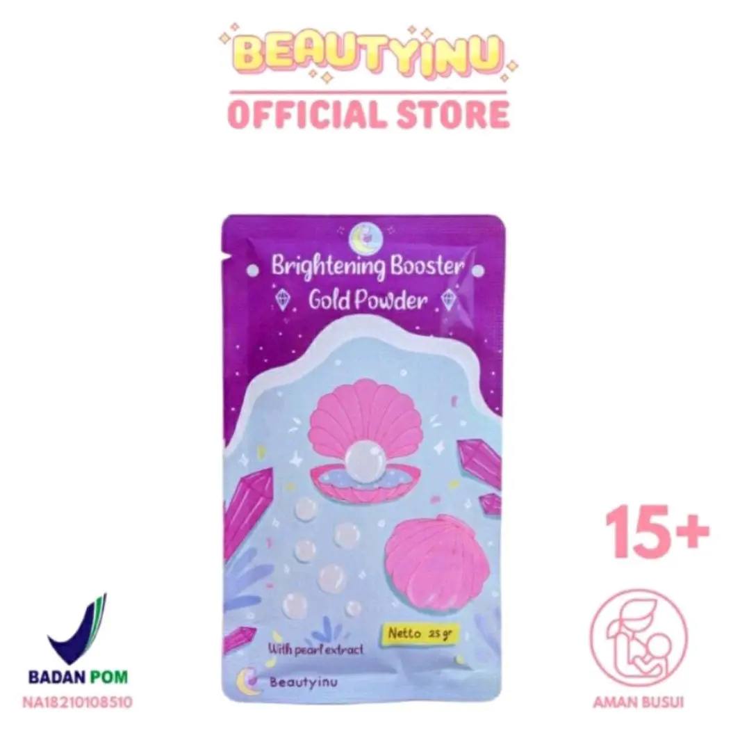 Serbuk Gold Brightening Kefir Collagen Beautyinu / Serbuk pemutih badan / Pemutihan / Semua Jenis Kulit Kemasan Baru