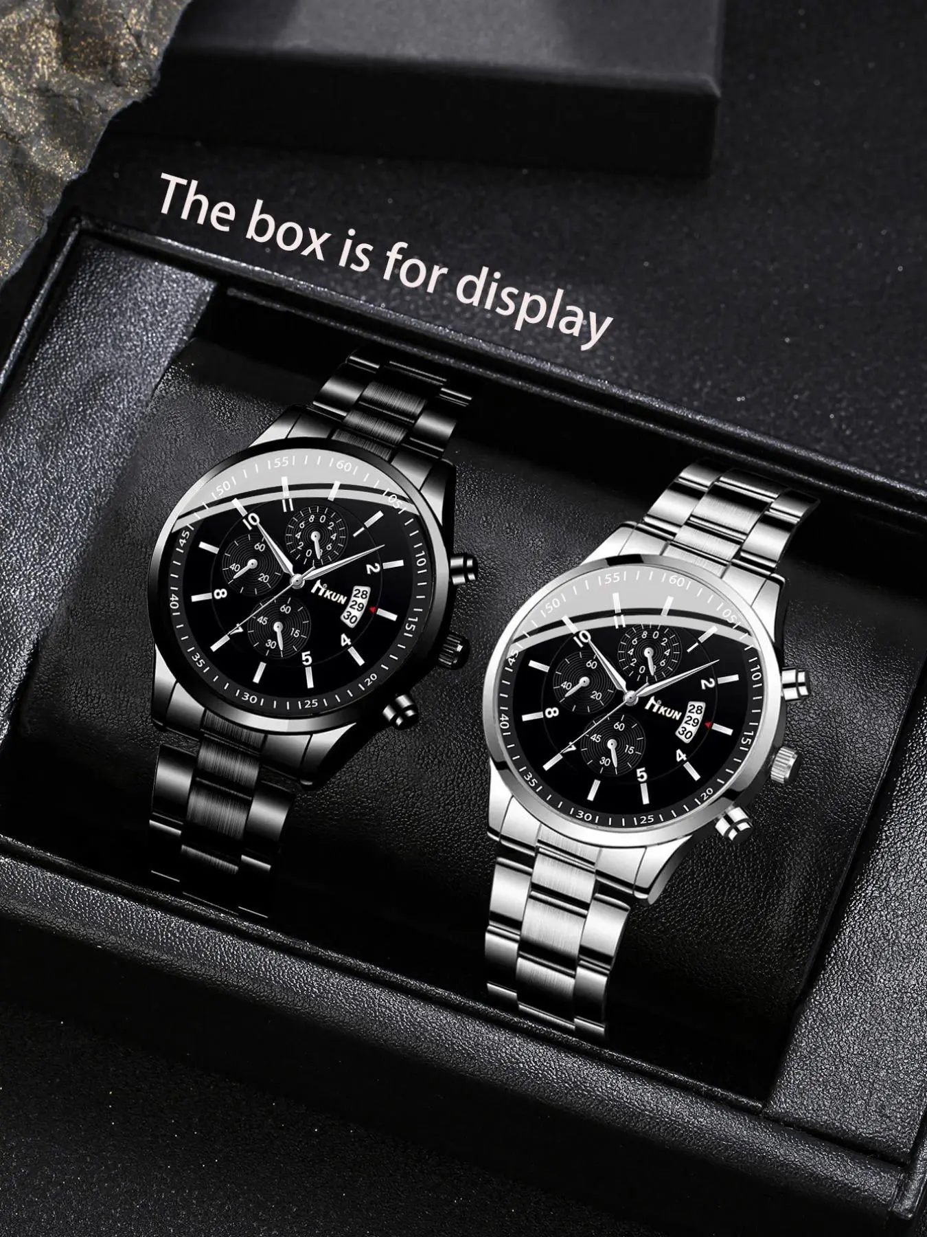 Men's Business Fashion Round Dial Analog Quartz Watch, with Box, Fashion Watch Set for Party, Daily Decor, Trendy All-match & Exquisite Watch Set for Birthday Gift