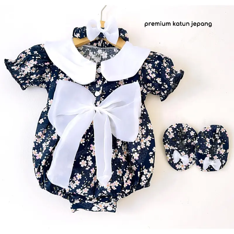 ICHIKA JUMPER SUIT Baju Bando Sepatu Pakaian Anak Cewe Lucu Murah Terlaris Cod Babee Baby Shop French pao Lona 2