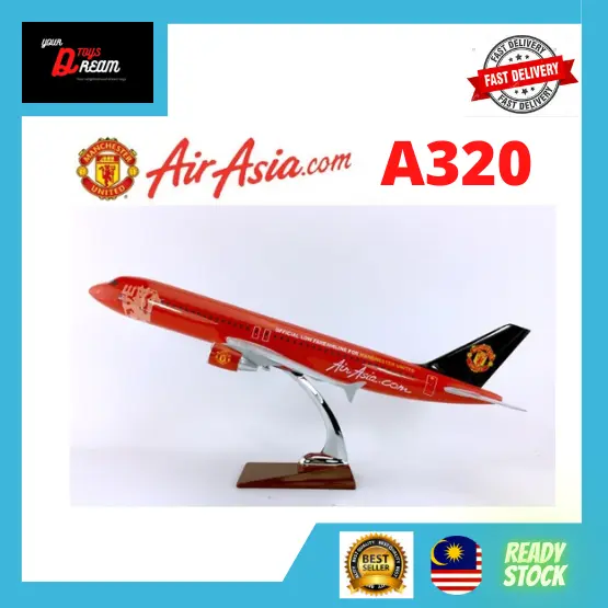Air Asia MU A320 Aircraft Model Die-cast Metal Alloy Airplane Model Collection - 16cm