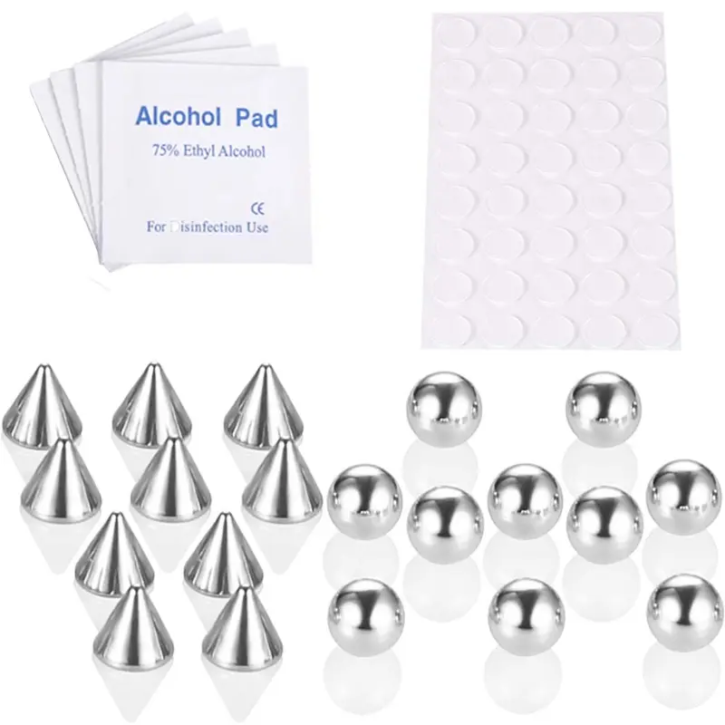nhong Stainless Steel Fake Piercing Stud Set Fake Nose Stud Eyebrow Lip Piercing Stud