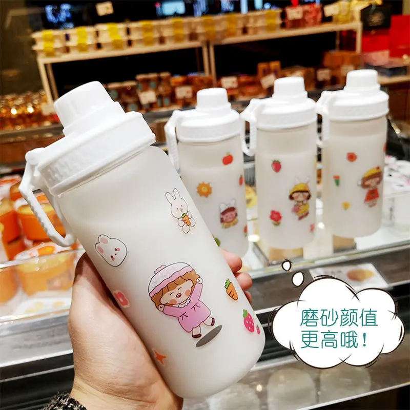 Cốc Rơm, Nữ Sinh Phong Cách Hàn Quốc, Ưa Nhìn, Thiết Kế Hoạt Hình Dễ Thương, Làm Bằng Nhựa, Thích Hợp Cho Nữ Và Trẻ Em Gái, Chống Rơi, Cốc Trà, Phong Cách Người Nổi Tiếng Trên Internet