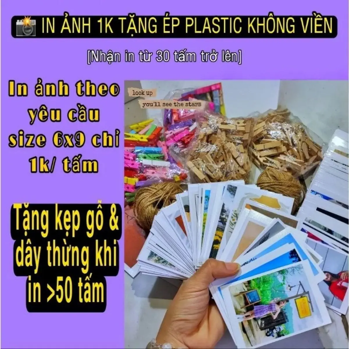 [SIÊU RẺ] IN ẢNH 6x9 CHỈ 1K/TẤM TẶNG ÉP PLASTIC KO VIỀN