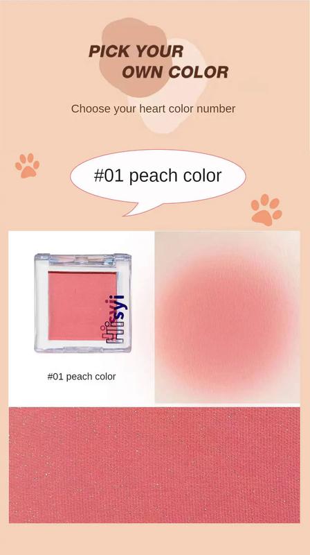 Product Introduction of Korea Monochrome Blush Peach Rose Pink Cheek Tint Powder Natural Lating Matte Face Makeup Red Contour Shadow Palette Cosmetics 42