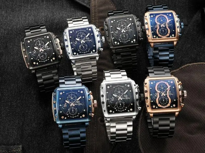 DISKON jam tangan ! Evans Jayden Jam Tangan Pria 9550 Rantai Stainless Steel Kaca Sapphire Chronograph Water Resistant 10 ATM Watches 7