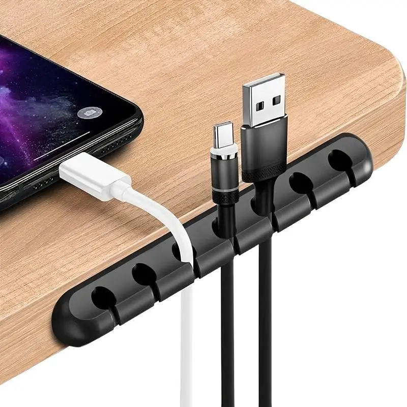 Multifunctional Cable Organizer with Multi-Slot, Wire Slot Multifunctional Cable Organizer, USB Cable Fixing Hub, Phone Accessories, Desk Tidy, Silicone Clip 0