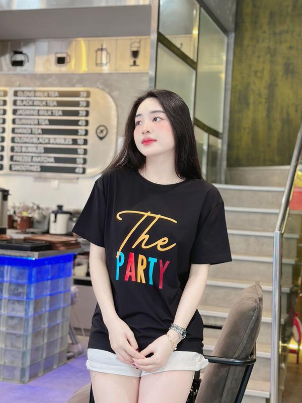 Áo Thun Cộc Tay, Áo Phông Cổ Tròn 04 màu Trắng, Đen, Xanh Than, Đỏ Đô THE PARTY Nam Nữ Unisex