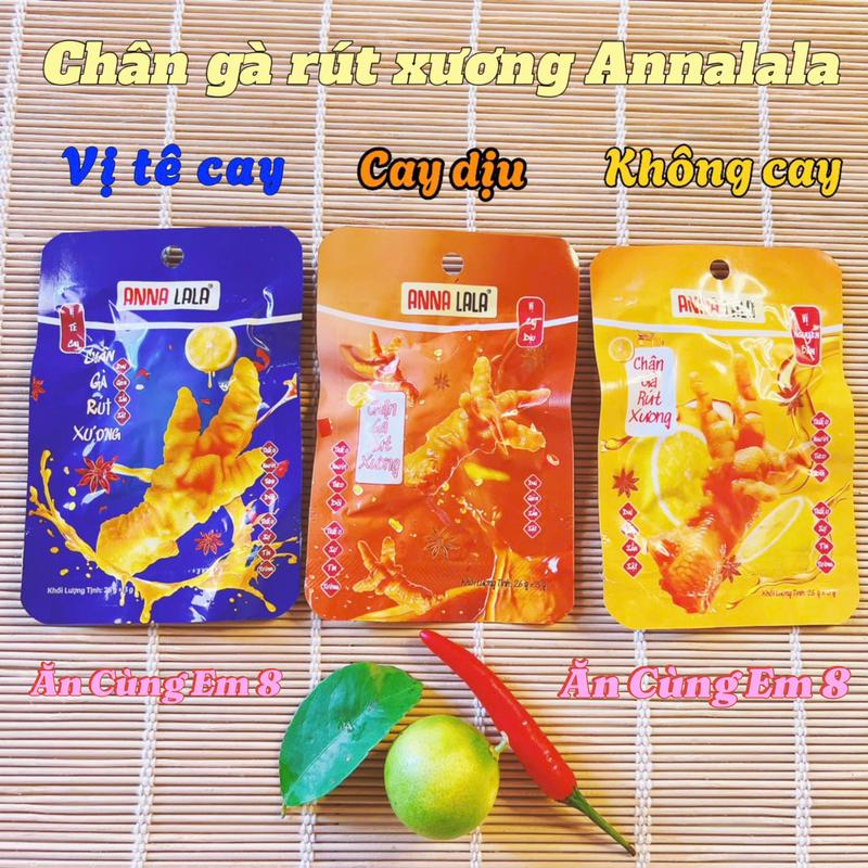 Combo 20 chân gà rút xương Annalala,tặng muối chấm chua cay Ăn Vặt Food Miến changarutxuong  annalala chan garut xuong