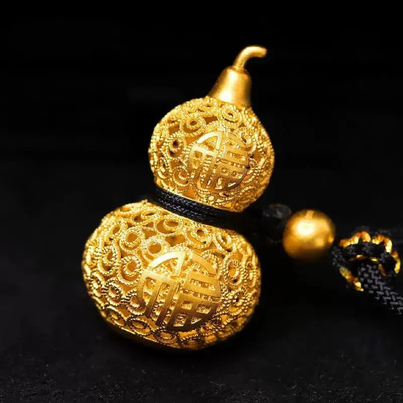 Mặt Dây Chuyền Calabash, Vàng Phù Sa, Dành Cho Nam Và Nữ, Mặt Dây Chuyền Bầu Tài Lộc May Mắn Rỗng Mặt Hàng Hàng Hóa Thật, Lấy Ngay Hôm Nay, Mặt Hàng Cao Cấp, Quà Tặng