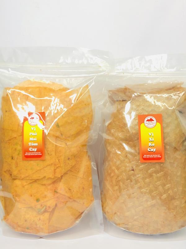 Combo 1kg Bánh Tráng Tây Ninh Phô Mai Tôm Hành Lá Cay 500g Lá Xì Ke Cay 500g Snack Ăn Vặt Thức Ăn Food