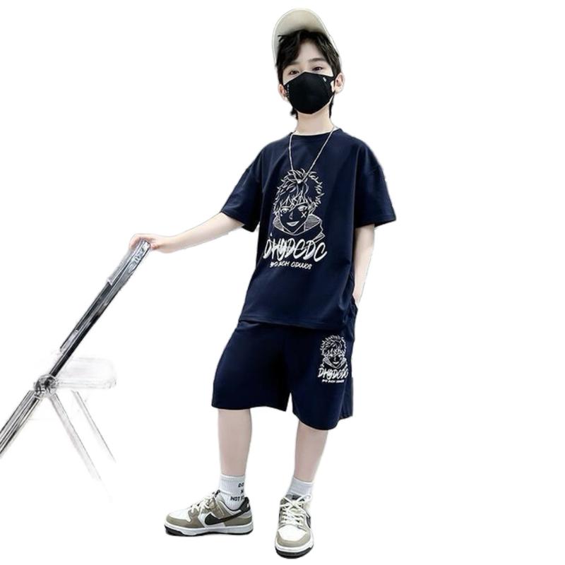 Đồ bộ trẻ em màu xanh navy dành cho bé trai 18-55kg chất liệu cotton mịn mát 1