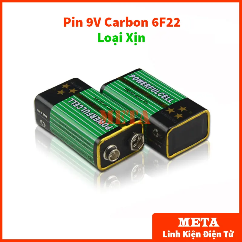 Pin 9V Carbon 6F22 Loại Xịn - Thân Thiện Với Môi Trường (Mẫu Ngẫu Nhiên)