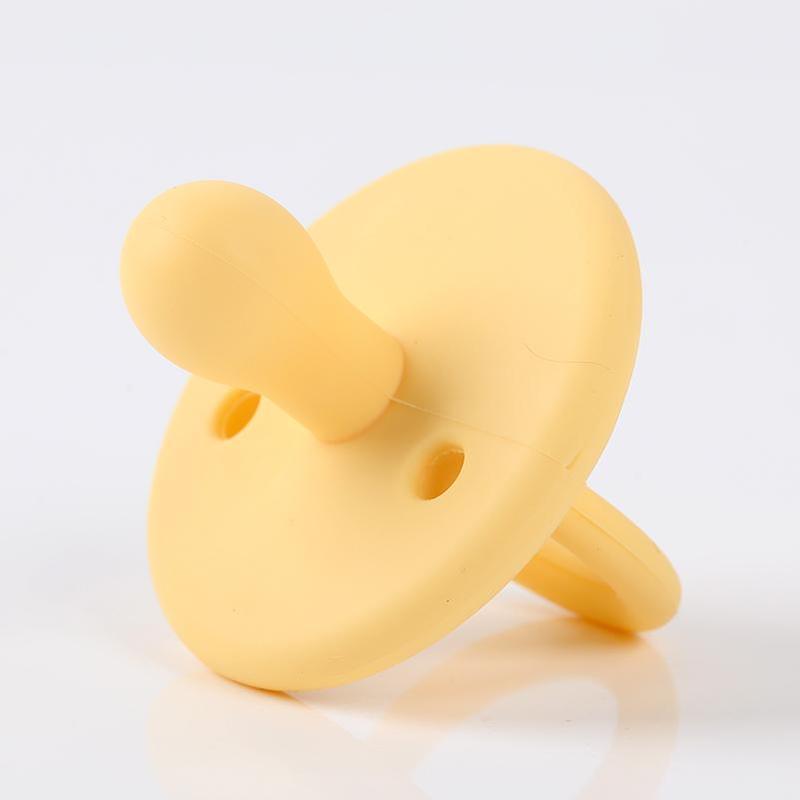 Baby Silicone Pacifier, Solid Color Soft Silicone Pacifier for Newborns, Newborns Teether, Baby Soothing Teether, Baby Tactile Training Teether 2
