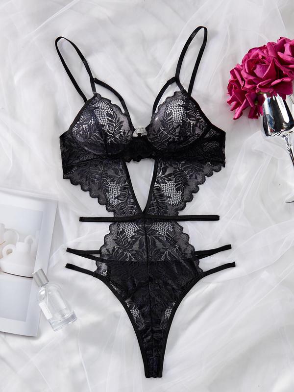 Women's Lace Cut Out Bodysuit, Sexy Comfy Breathable Underwear for Daily Wear, Women's Bodysuit for All Seasons 5