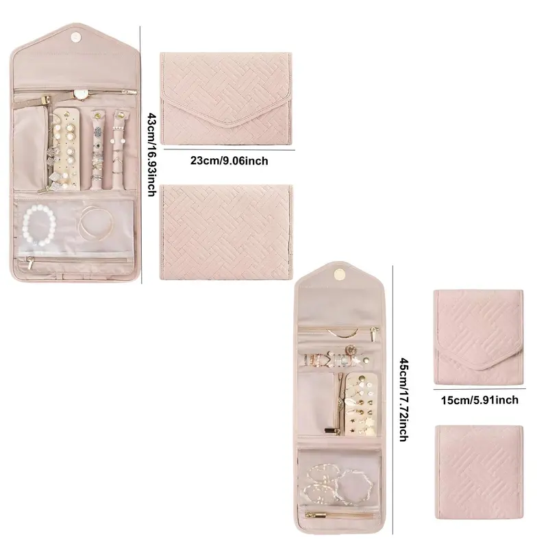 Travel Jewelry Storage Box, 1 Count Multi-functional Jewelry Organizer, Jewelry Storage Bag, Portable Jewelry Organizer for Necklace, Earrings, Bracelet, Ring 1