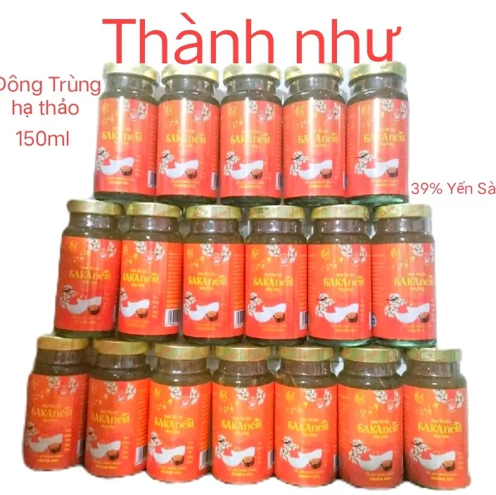combo 30 lọ yến chưng Đông Trùng Hạ Thảo sakanest 150ml - 39% yến tươi dành cho người lớn ( không hộp )