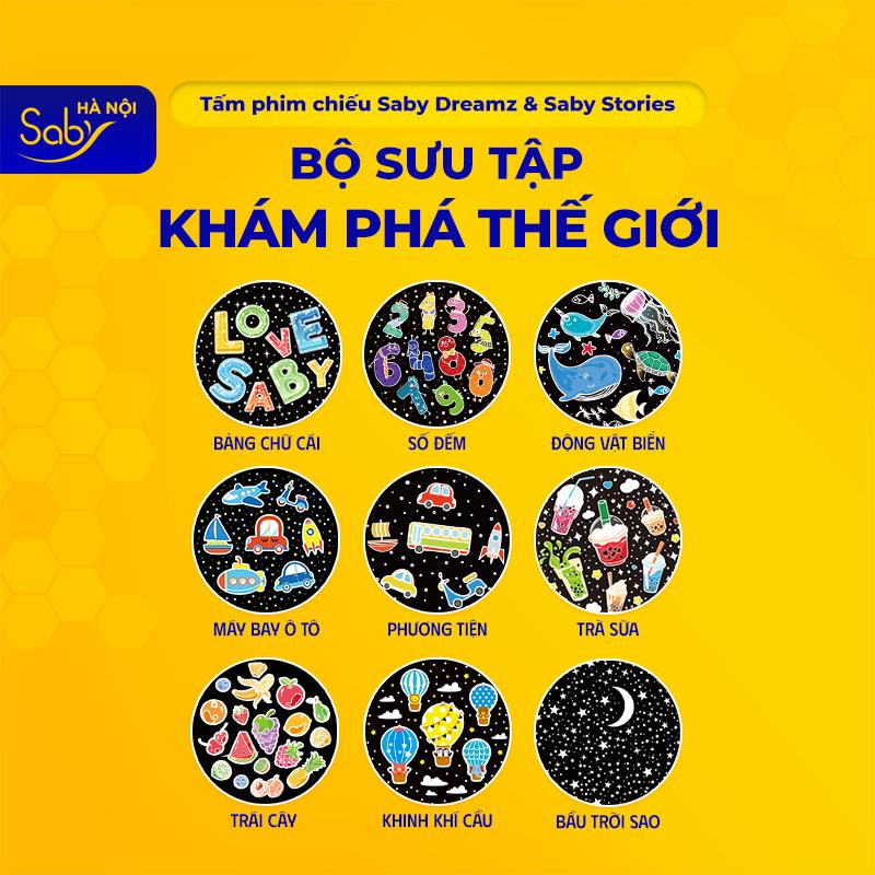 Tấm phim chiếu cho đèn ngủ chiếu sao Saby Dreamz và Saby Stories đa dạng lựa chọn quà tặng sinh nhật