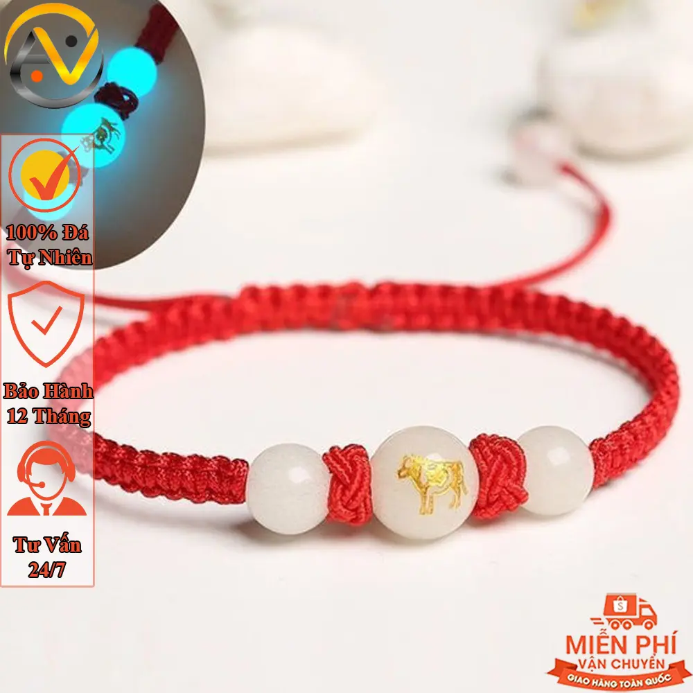 Vòng tết chỉ đỏ đủ 12 con giáp - chất liệu chỉ đỏ - may mắn tài lộc Phụ Kiện
