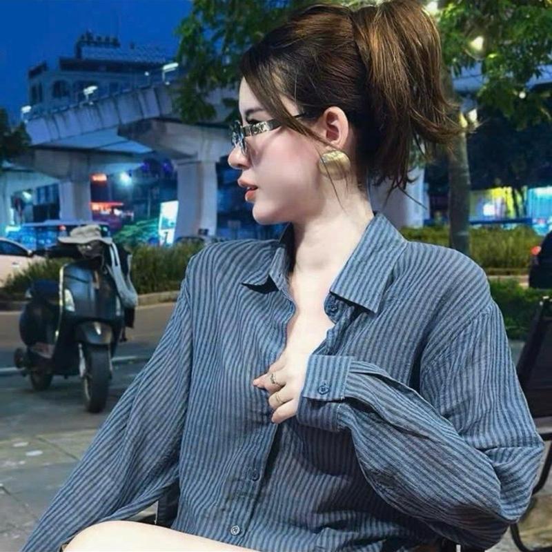 [Không giặt máy chất mỏng] Áo sơ mi kẻ hot 2 loại chất mềm mỏng mát và chất thô đũi lien dày dài tay đẹp sang dễ mặc Shirt