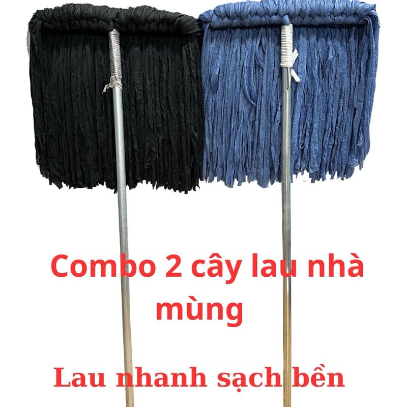 COM Bo 2 Cây Lau Nhà Sắc kẽm dài 1m20 vải mùng Lau Sàn Làm Sạch.