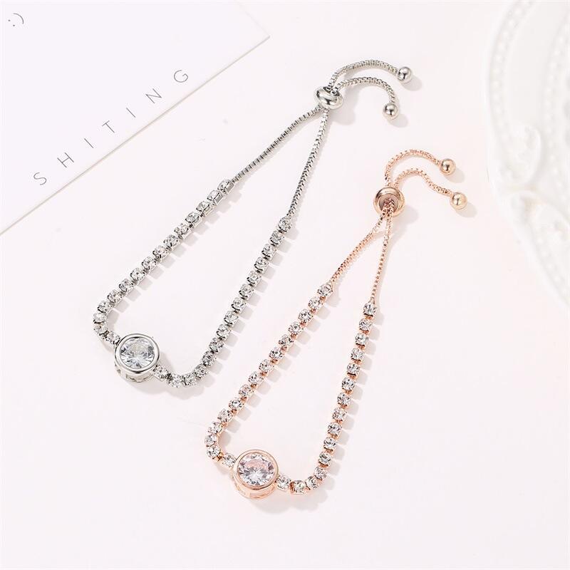 Product Introduction of New Product Fashion Love Zircon Small Fresh Imitation Big Brand Simple Dia-studded Ladies Bracelet 18