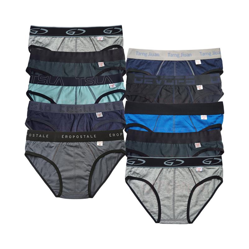 Bộ 10 Quần sịp nam bản cạp cao 4cm, quần lót nam co dãn thấm hút thoáng khí tốt, quần xì nam vải thun cotton, Đồ lót nam Menswear Boxer Quần Boxer