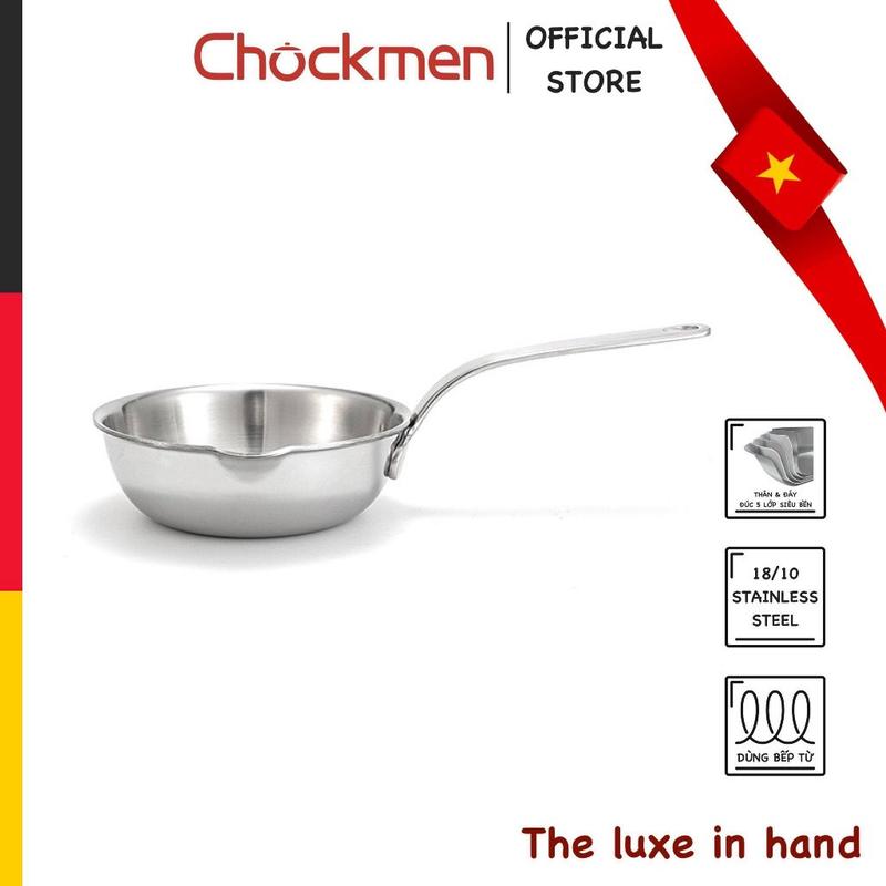 Chảo Quánh KINSGEM by Chockmen Inox 18/10 Size 12cm Chảo Thành Cao Chảo Rán Chảo Xào Quánh Chiên Ngập Dầu