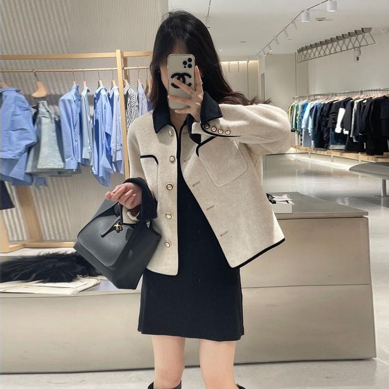 Áo Khoác Xám Ngắn, Phong Cách Cổ Điển, Dành Cho Nữ, Mùa Thu Và Mùa Đông, Cao Cấp Cổ Điển, Thiết Kế Đẹp, Độc Đáo Thanh Lịch, Áo Dài Tay, Năm 2025 5