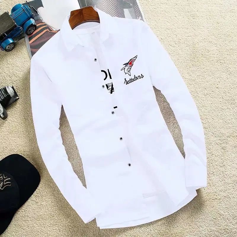 chinese dress ladies Spring And Autumn Men'S Long Sleeve Shirt Korean Slim Shirt Men'S Soci –  Raymana main image 0