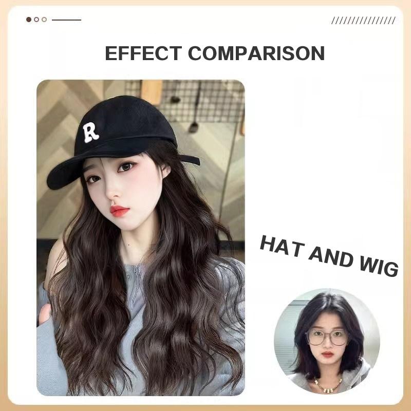 Product Introduction of Fashion cap long hair women chemical fiber long hair big wave baseball cap long hair 7