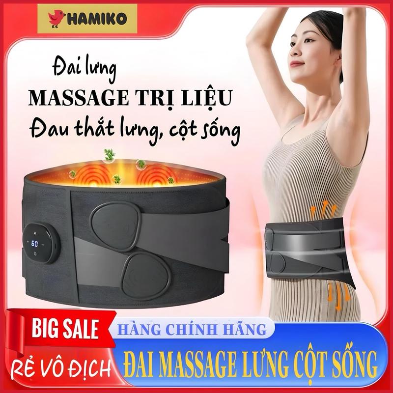 Đai massage lưng, Hỗ trợ giảm đau thắt lưng cột sống, thoát vị đĩa đệm, Chức năng massage và làm nóng. Hàng chính hãng. may massaged