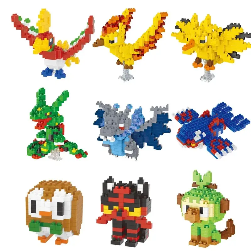 LNO Pokemon Micro Building Blocks Rayquaza Rowlet Mega Charizard ...