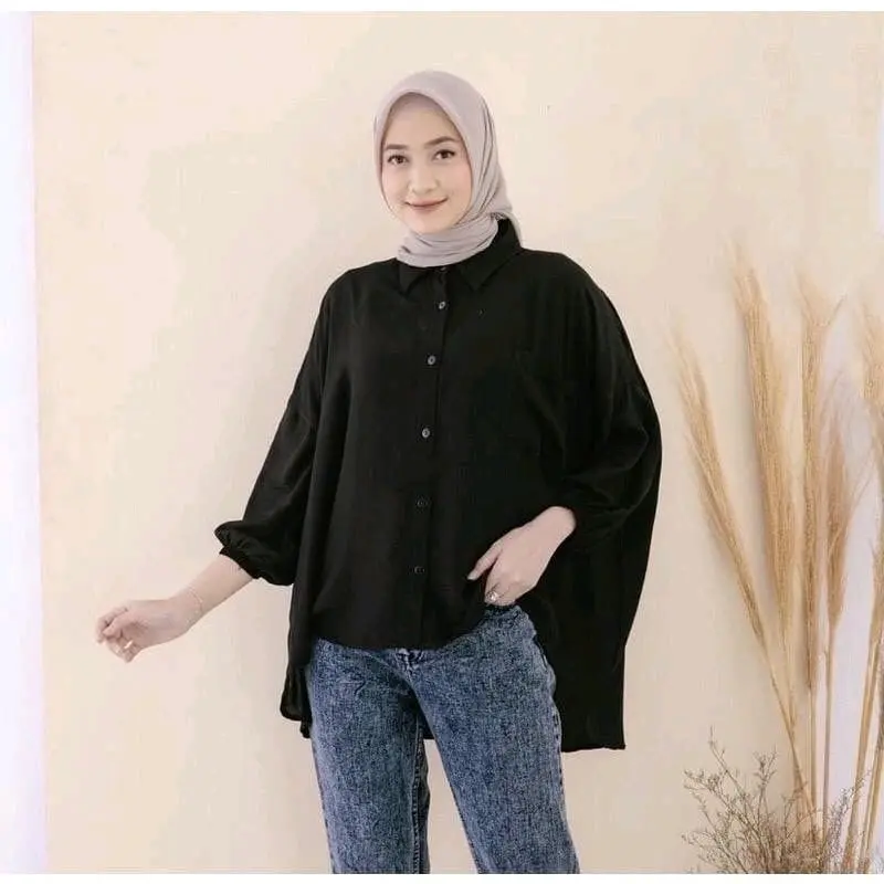 HANNA SHIRT - KEMEJA RAYON OVERSIZE Crew Neck 4