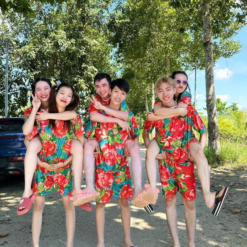 Bộ Quần Đùi Vải Bố, Thiết Kế Họa Tiết, Kích Thước Đầy Đủ, Dành Cho Mẹ Và Bé, Trang Phục Cặp Đôi 5