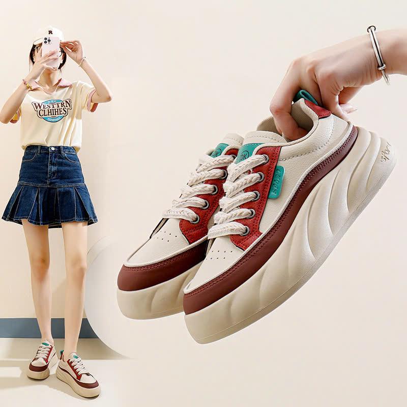 giày da nữ  -tăng chiều cao - phong cách hàn quốc -mã 03 giay  doc Shoes Sneaker Nhung 1