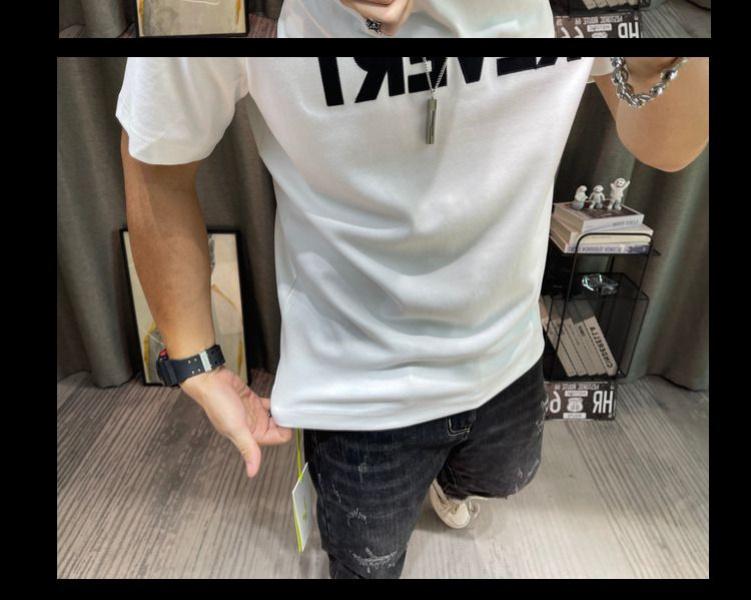 Product Introduction of Kemeja-T Lengan Pendek, untuk Lelaki, Koleksi Musim Bunga dan Musim Panas, Bahan Kapas, Cetakan Huruf, Slim Fit, Baju Lapisan Asas, Lengan Separuh, Fesyen Hijau, Kualiti Tinggi, T 26