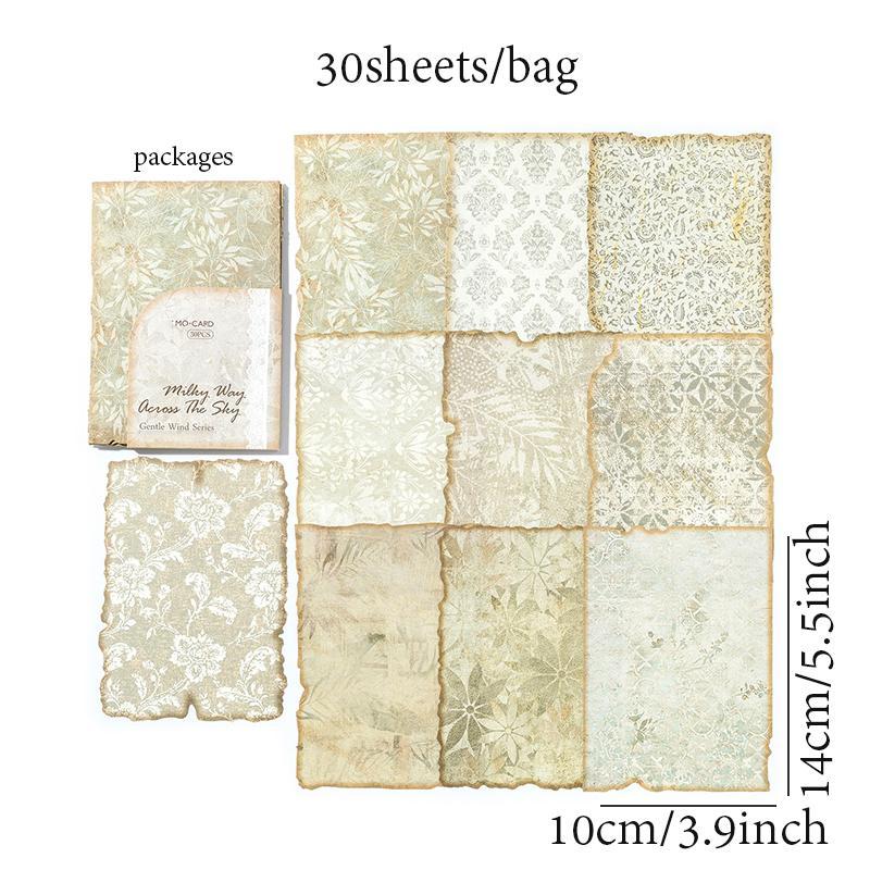 Vintage Floral Embossed Material Paper, 30 Sheets/pack Scrapbooking & Journal Making Paper, Decorative Paper for DIY Craft 1
